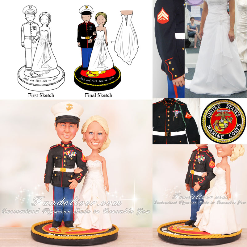 United State Marine Corps Wedding Cake Toppers